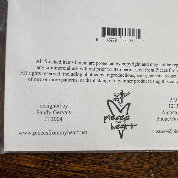 FLORAL FOLK Quilt PATTERN Pieces From My Heart Pillow Frame Primitive Sewing - Picture 4 of 5